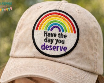 Have the Day You Deserve Patch Embroidery Design, ITH Patch File, 4x4 Embroidery Design, Machine Embroidery Patch, Digital Download