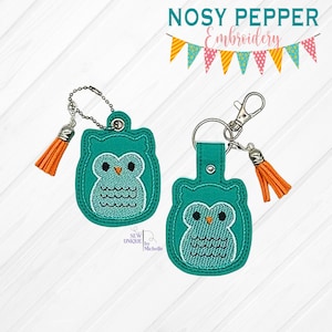 Squishy Owl snap tab et oeillet fob fichier de broderie machine (fichiers simples et multiples inclus) TÉLÉCHARGEMENT NUMÉRIQUE