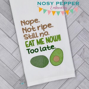 Nö. Skizzenhafte Avocado Stickdatei (4 Größen enthalten) DIGITAL DOWNLOAD