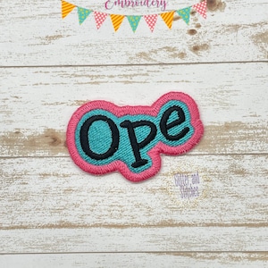 Parche Ope ITH (2 tamaños incluidos) Diseño de bordado DESCARGA DIGITAL bordado a máquina