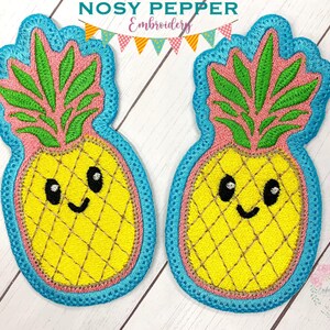 Piña ITH Patch Bordado Diseño DIGITAL DESCARGAR máquina bordado