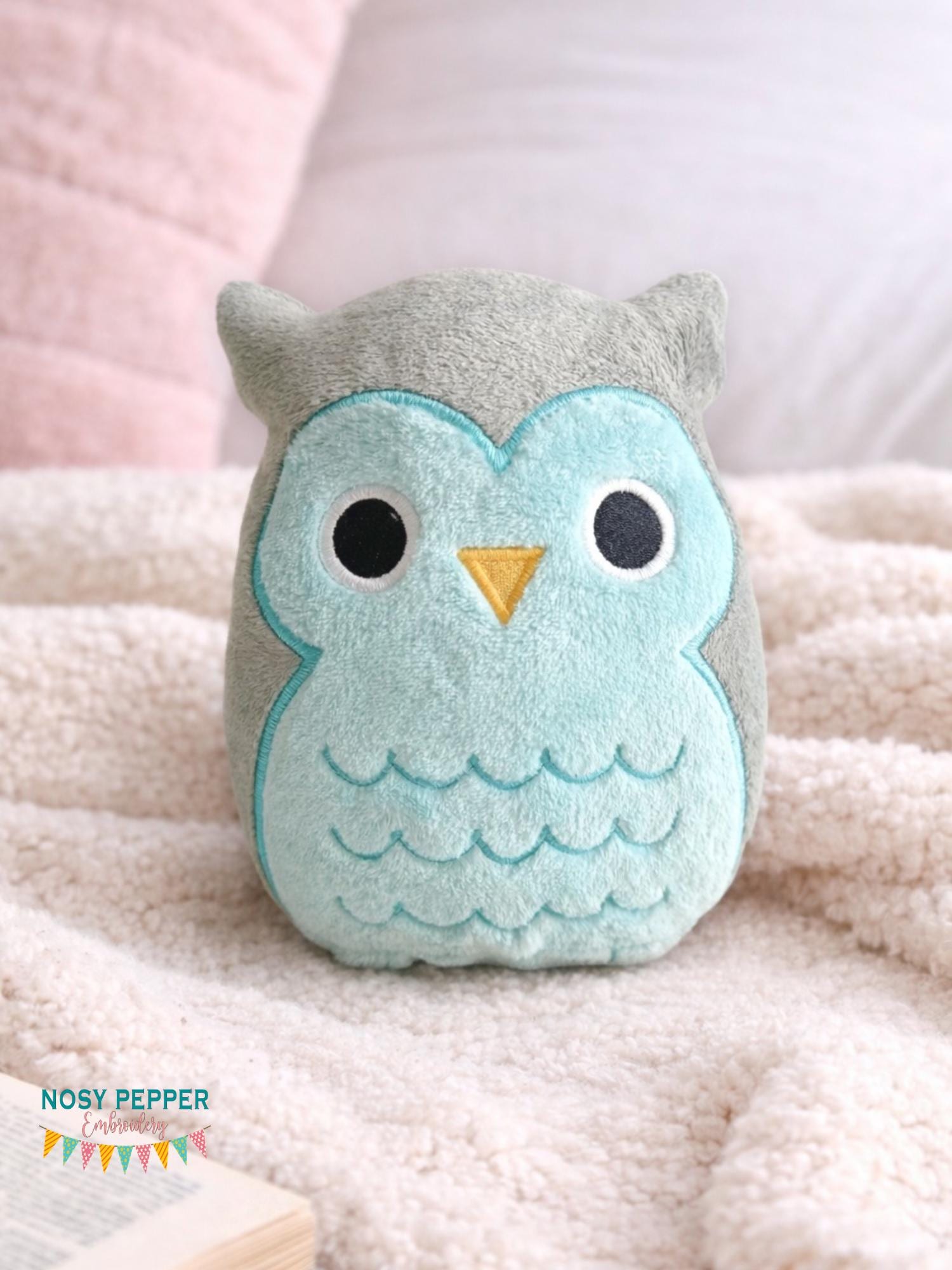 Owl Squishie Stuffie Embroidery Design | ITH Plush Toy Pattern (Digital Download)