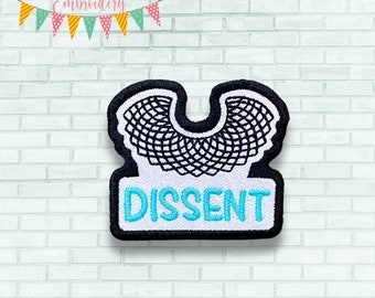 Desenho de bordado à máquina de patch Dissent (2 tamanhos incluídos) DOWNLOAD DIGITAL