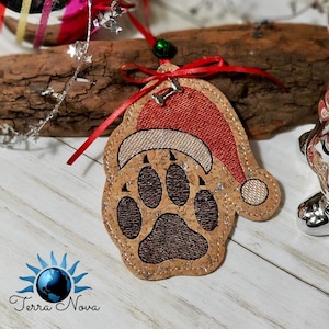Santa Paws ornament embroidery design DIGITAL DOWNLOAD machine embroidery