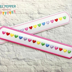Rainbow Heart Slap Bracelet (single and multi files, and applique and vinyl styles included) DIGITAL DOWNLOAD