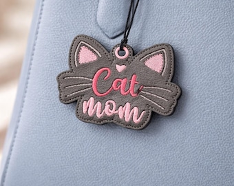 Cat Mom bookmark machine embroidery file DIGITAL DOWNLOAD