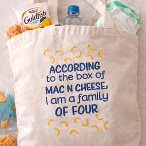 According to the box of mac n cheese I am a family of four machine Embroidery Design (4 sizes included) DIGITAL DOWNLOAD