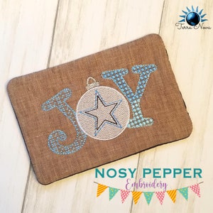 Joy Holiday ITH Mug rug embroidery design 4 sizes included DIGITAL DOWNLOAD machine embroidery