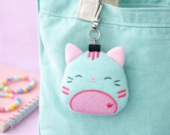 Cat Squishie Plush Keychain Embroidery Design (Digital Download)