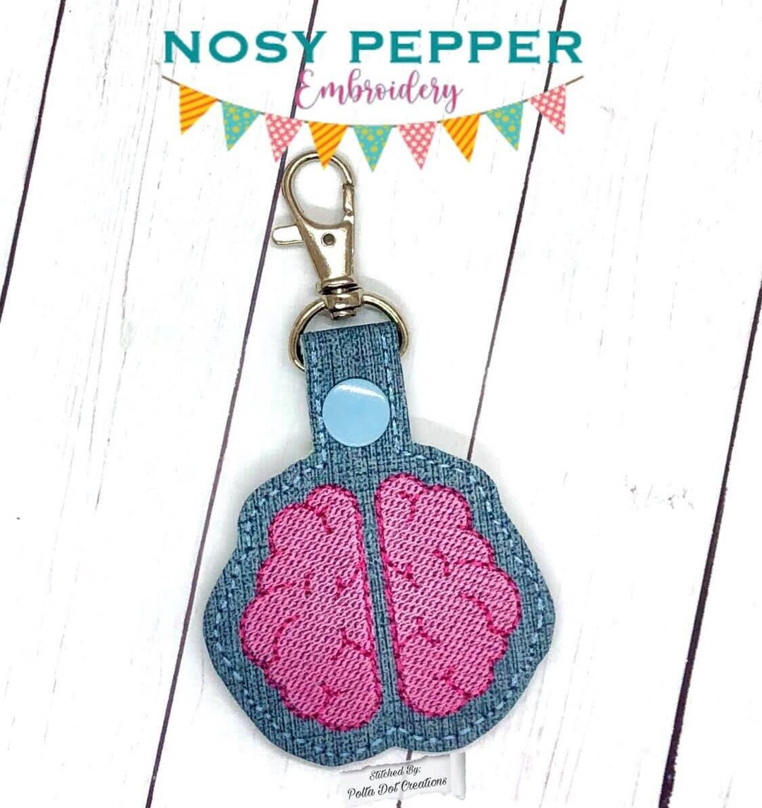 Brain Snap Tab Applique & Sketch Fill Versions Included Embroidery ...