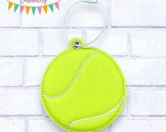 Tennis Puff bladwijzer/ornament/tas tag machine borduurwerk ontwerp DIGITALE DOWNLOAD