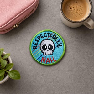 Respectfully Nah-märke (2 storlekar ingår) maskinbroderidesign DIGITAL NEDLADDNING