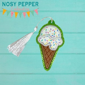 Ice Cream Scoop Applique segnalibro macchina ricamo file DIGITAL DOWNLOAD
