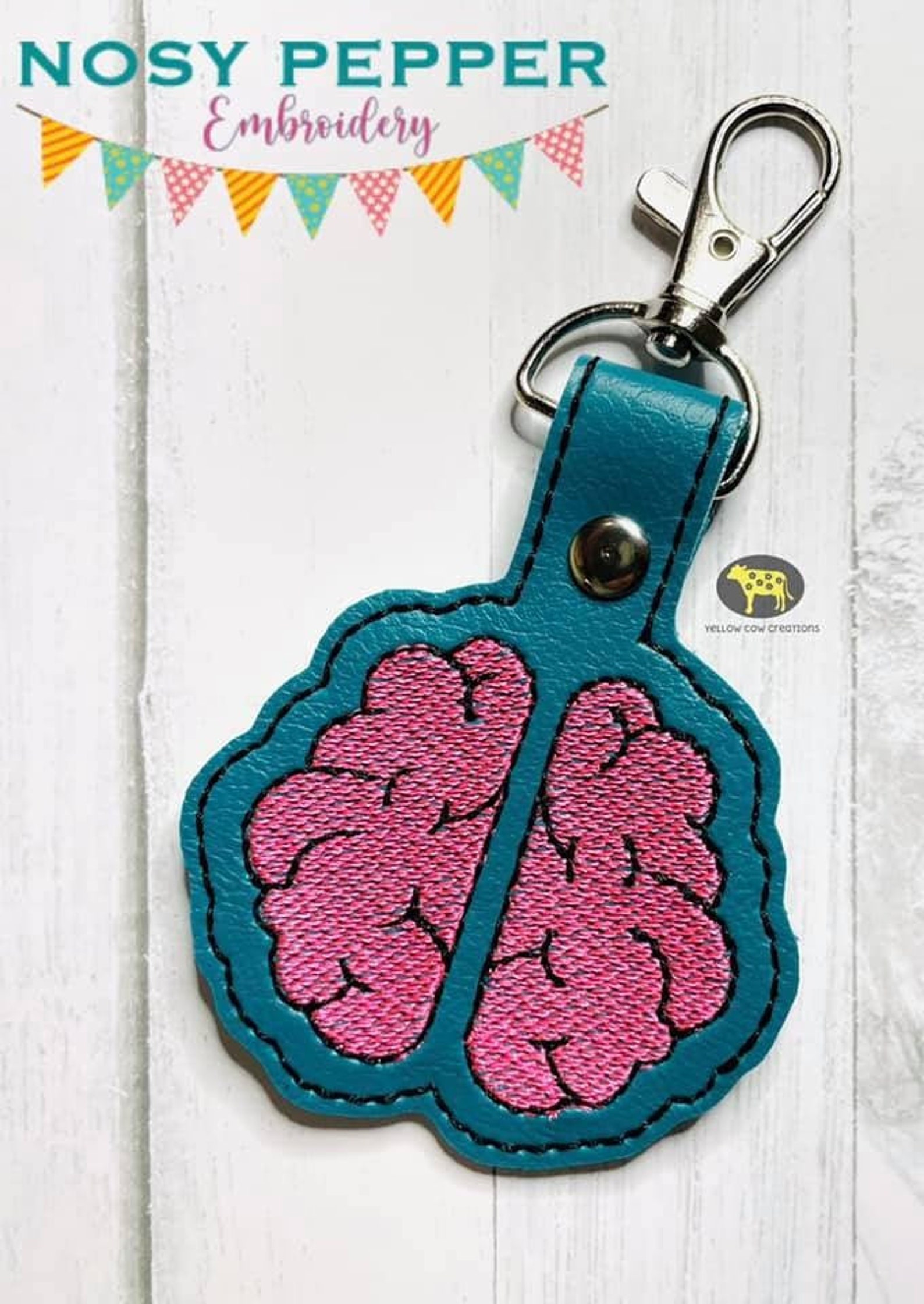 Brain Snap Tab Applique & Sketch Fill Versions Included Embroidery ...