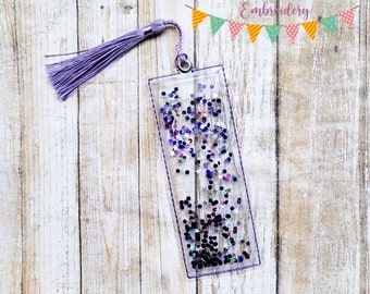 Clear vinyl ITH bookmark embroidery design 5x7 hoop DIGITAL DOWNLOAD machine embroidery