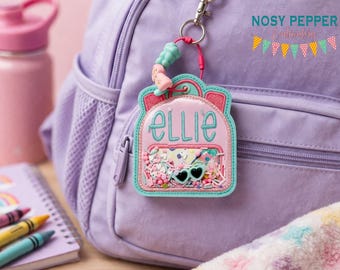 Backpack Shaker Embroidery Design, Bag Tag Ornament, In-the-Hoop Applique (Digital Download)