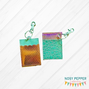 KeyChain Wallet en el diseño de bordado de aro DESCARGA DIGITAL bordado a máquina 5x7” aro