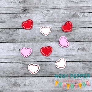 Heart mini feltie embroidery file (single and multi files included) DIGITAL DOWNLOAD