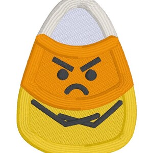 Grumpy Candy Corn patch machine embroidery design (2 sizes included) DIGITAL DOWNLOAD image 2