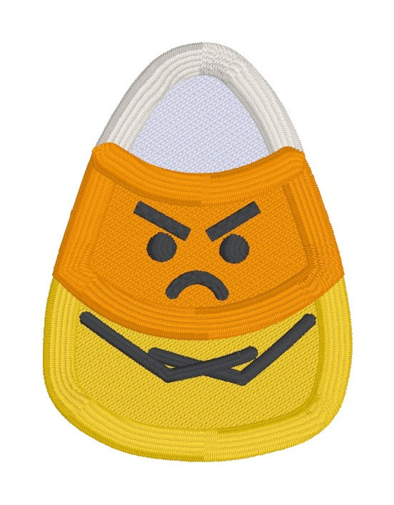 Grumpy Candy Corn patch machine embroidery design (2 sizes included) DIGITAL DOWNLOAD image 2