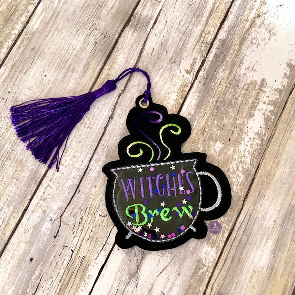 Witches Brew clear vinyl applique bookmark/ornament embroidery design DIGITAL DOWNLOAD machine embroidery