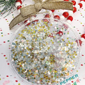 Clear vinyl round christmas ornament ITH  embroidery design 4x4 hoop DIGITAL DOWNLOAD machine embroidery