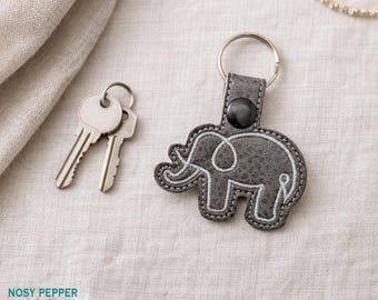 Elefant minimalistisk tryckflik broderidesign DIGITAL NEDLADDNING maskinbroderi