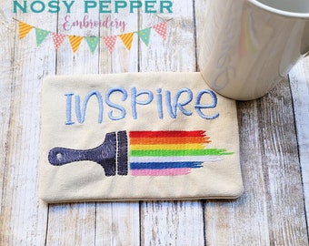 Inspirieren Mug Rug Stickdatei, ITH Projekt (Digitaler Download)
