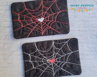 Spider Web mug rug machine embroidery design (4 sizes and 2 versions included) DIGITAL DOWNLOAD