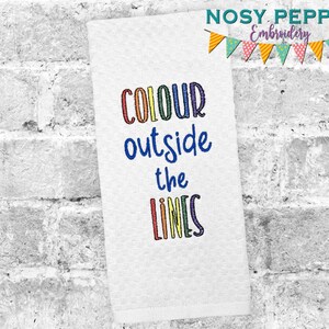 Colour Outside The Lines embroidery design (4 sizes available) DIGITAL DOWNLOAD