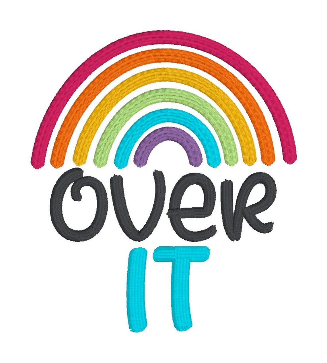 Over It Embroidery Design 5 Sizes Included DIGITAL DOWNLOAD - Etsy