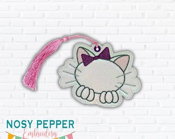 Kitty Outline bookmark/bag tag/ornament machine embroidery file DIGITAL DOWNLOAD