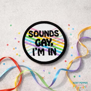 Parche Sounds Gay (2 tamaños incluidos) diseño de bordado a máquina DESCARGA DIGITAL