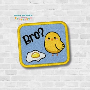 Parche Bro (2 tamaños incluidos) diseño de bordado a máquina DESCARGA DIGITAL