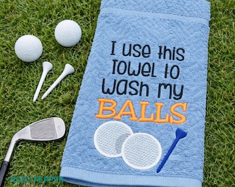Divertido diseño de bordado para toalla de golf, humor "Lava mis pelotas" (Descarga digital)
