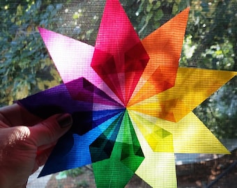 No. 49 - 9 Point Rainbow Window Star - 22 cm