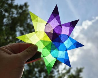Instant Download - PDF - Basic Paper Window Star DIY Instructions - easy accessible craft  - papercraft tutorial
