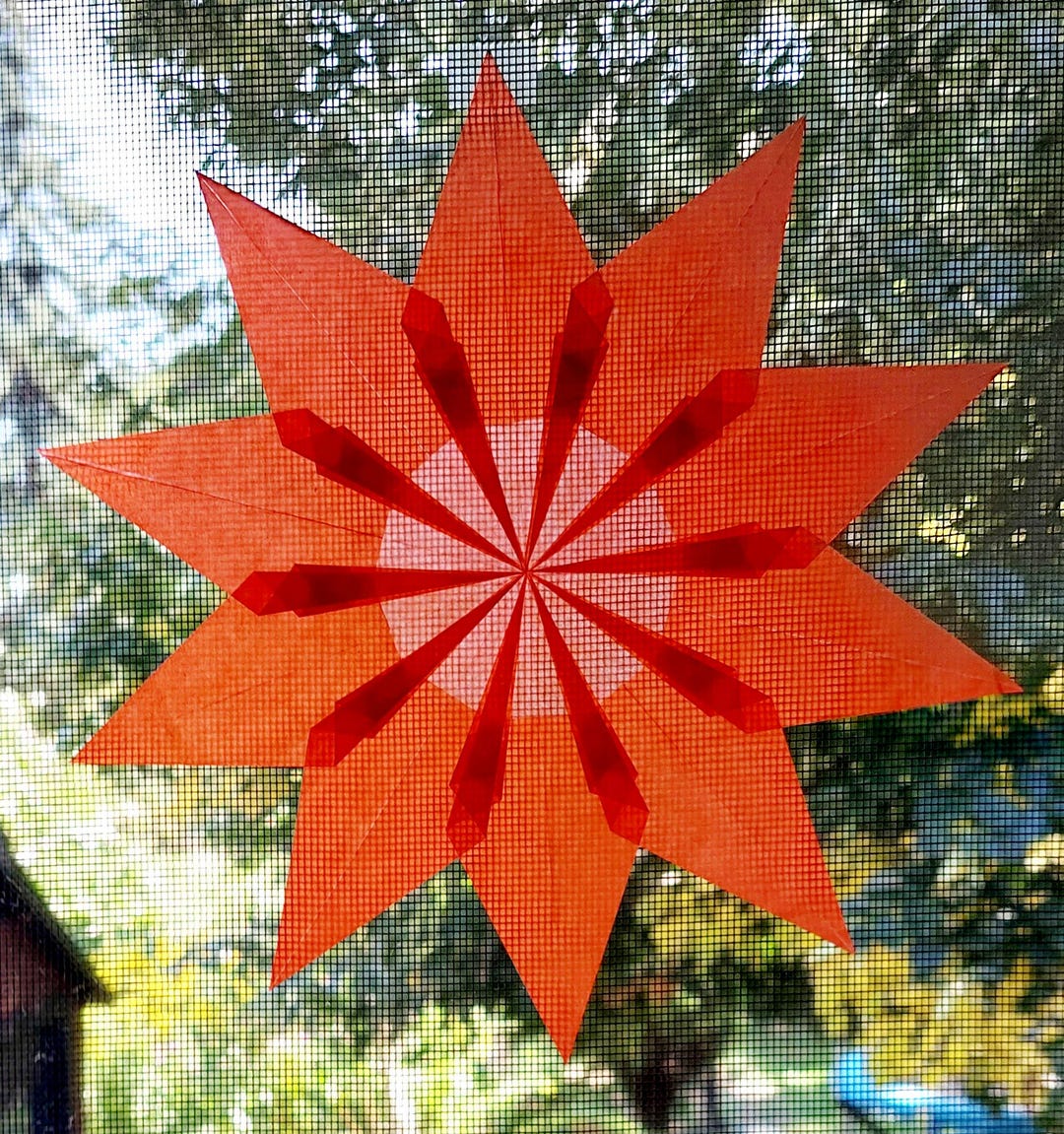 Window Star Paper No. 30 Orange Flower Window Star: 10 Point Paper Fenstersterne - Etsy
