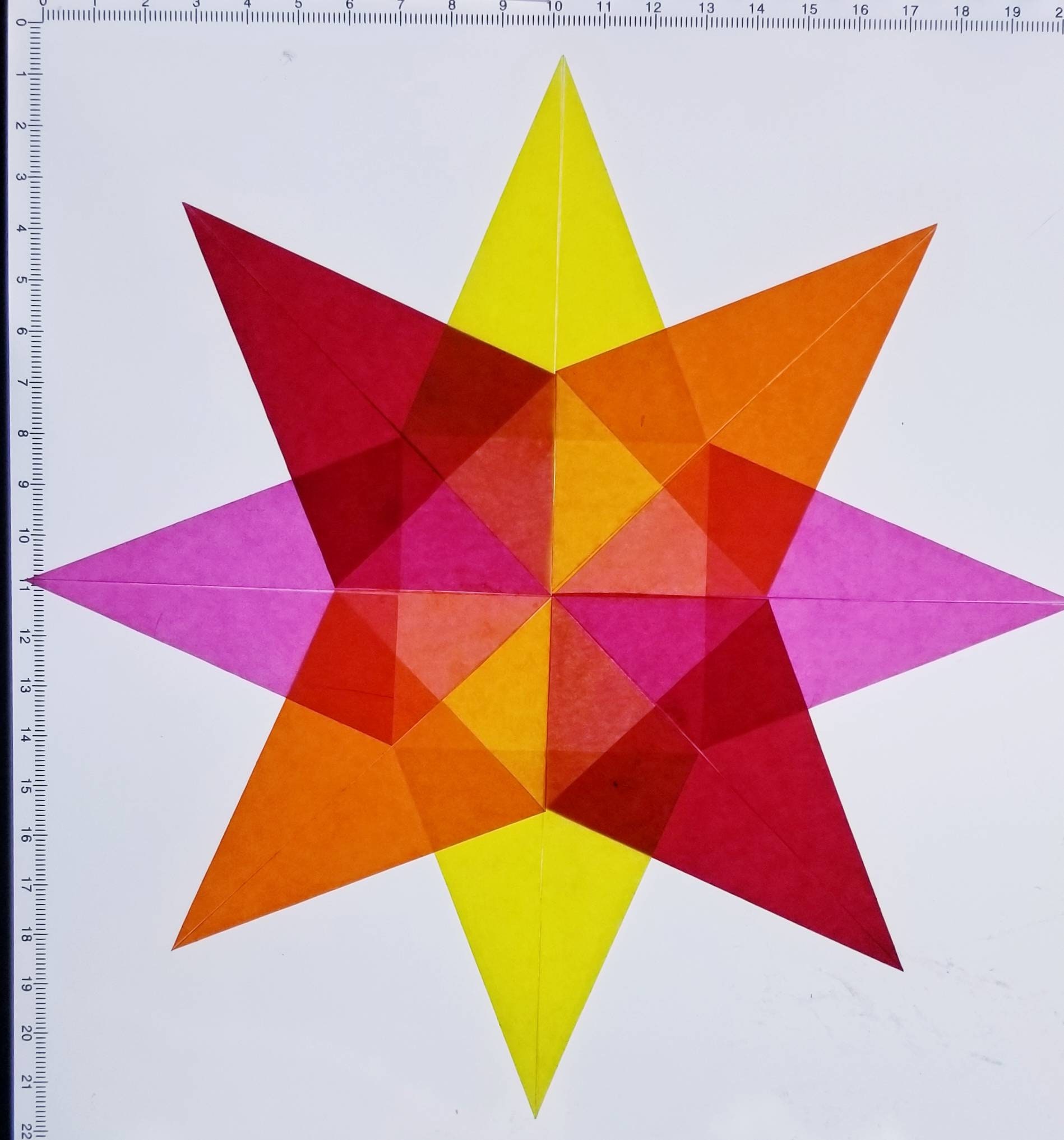 No 1 Minimalist 8 Point Star Four Colour Red Pink Orange Yellow no-1-minimalist-8-point-star-four-colour-red-pink-orange-yellow