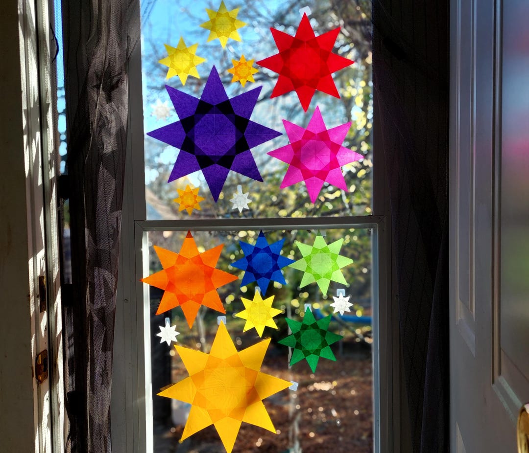 No. 1 Translucent 8 Point Window Star: Minimalist Colorful Decor - Etsy