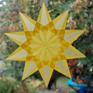 N.° 15 - Estrella de sol de 10 puntas - Amarilla - Estrella de ventana de origami