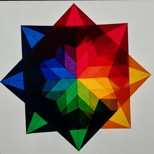 Mehrfarbiger Acht-Punkt-Papierstern Suncatcher: Geometrische Kunst (#4)