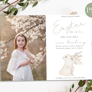 Photoshop Easter Mini Session Template, Easter Flyer, Spring Mini Session, Marketing Board, Photography Flyer, Easter Mini Template