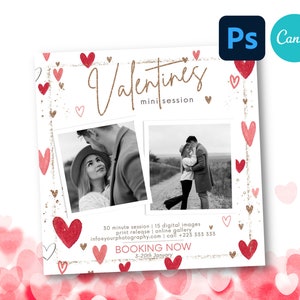 Valentines Day Flyer Mini Session Photography Pricing Template, Marketing Template, Valentine&#39;s Minis For Photographers, Valentine Template