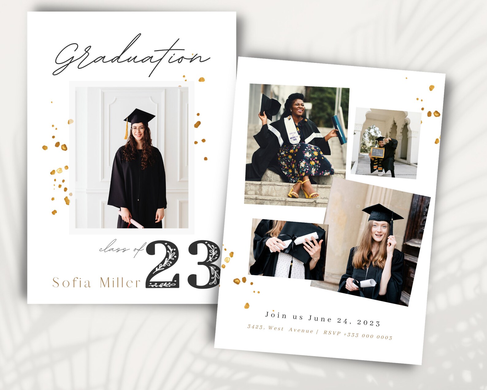 Graduation Invitation 2023 Card Template Printable Graduation Etsy