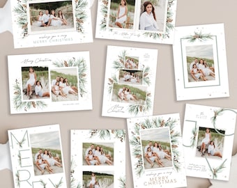 Christmas Card Bundle for Photoshop,  Editable Christmas Photo Card Bundle Template 5x7 ,Photo Christmas Card Bundle, Christmas Bundle