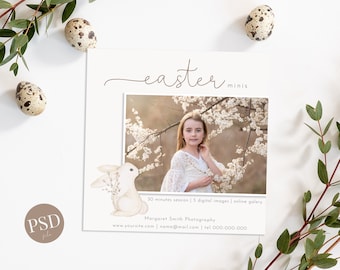 Easter Mini Session Template Marketing Board, Spring Mini Template, Photography Flyer, Easter Session,Photoshop Easter Mini Session Template