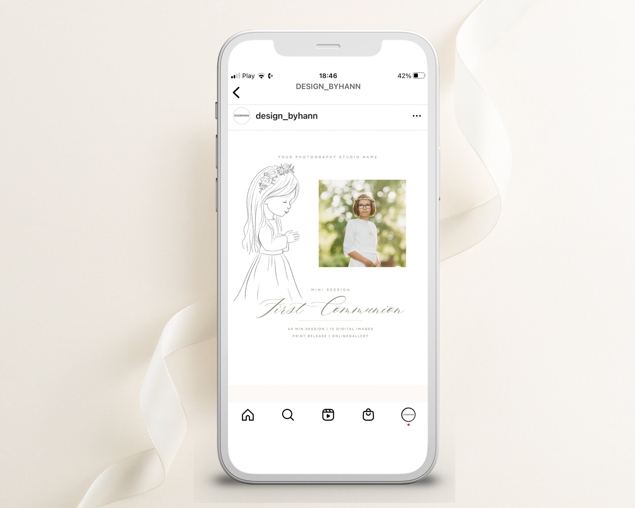 1st Communion Mini Session Marketing Template for Instagram,holy ...