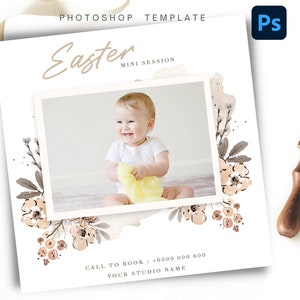 Oster Mini Sitzung E-Mail Marketing-Vorlage, Boho Frühling Mini Sitzung, Fotografie Oster Minis Flyer Marketing-Vorlage, Frühlingssitzungen
