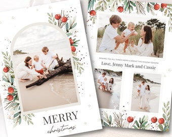 2024 Christmas Card Template Editable CANVA/ Photoshop Christmas Card Template 5x7, Modern Holiday Cards Photo, Arch Christmas card Template